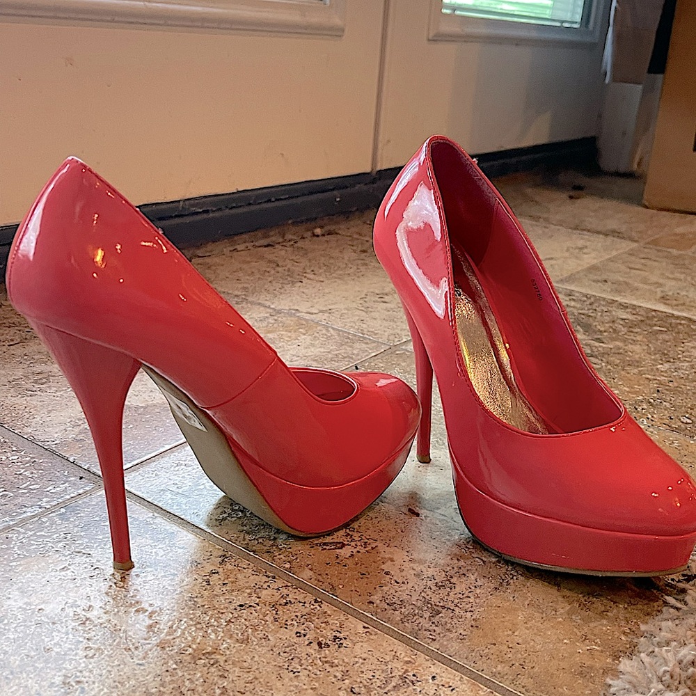Beautiful Coral Stiletto Heels